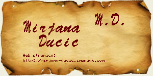 Mirjana Dučić vizit kartica